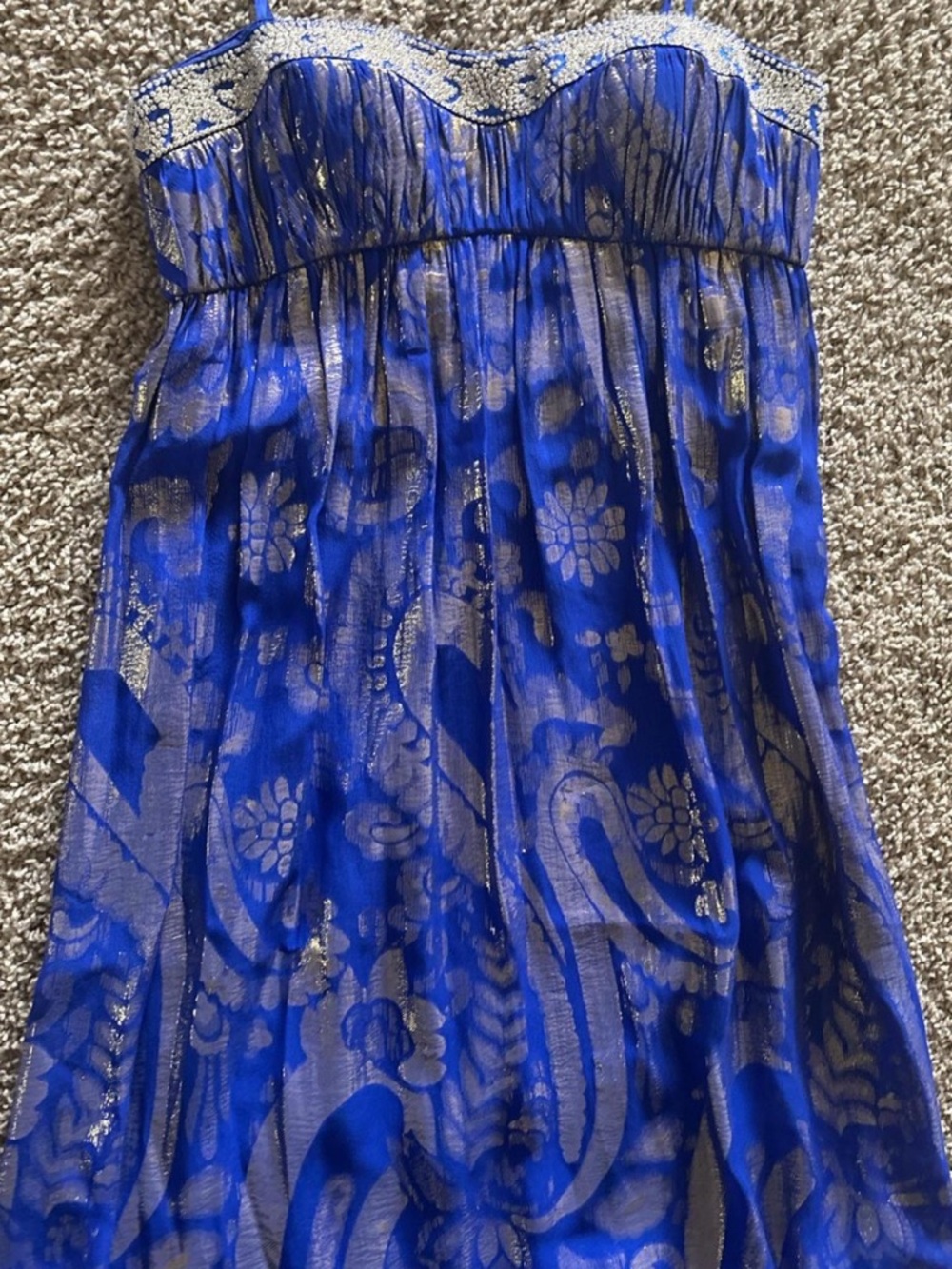Blue Silk Gown - Picture 2 of 3